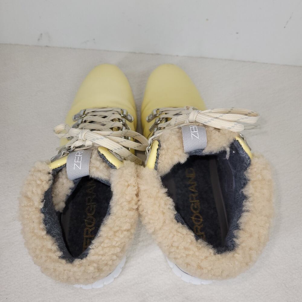 Cole Haan Boots Womens 8 B Cream Zerogrand Patent Leather Sherpa Waterproof - Picture 6 of 12